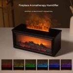 USB Colorful Flame Effect Essential Oil Diffuser with Remote Control – 3D Fireplace Simulation Humidifier for Home & Office